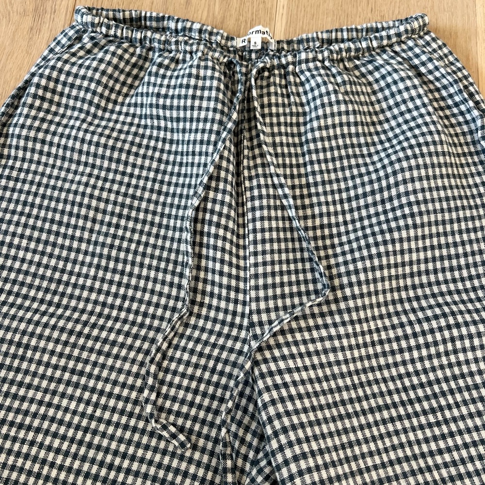 Reformation Jaida Linen Pants - Slate Check - S - Picture 8 of 10